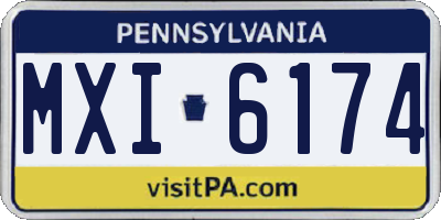 PA license plate MXI6174