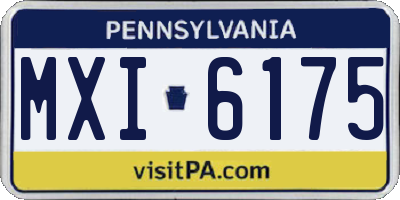 PA license plate MXI6175