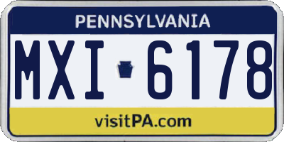PA license plate MXI6178