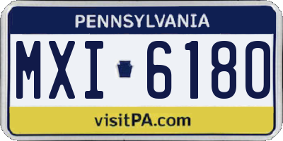 PA license plate MXI6180