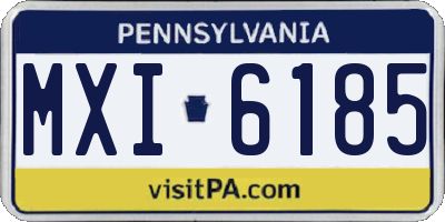PA license plate MXI6185