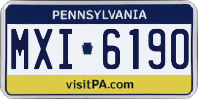 PA license plate MXI6190