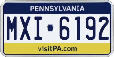 PA license plate MXI6192