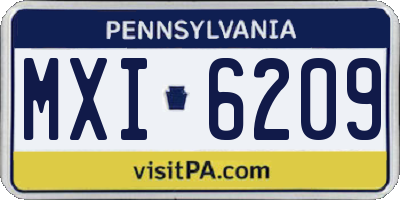 PA license plate MXI6209