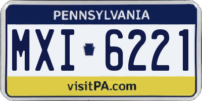 PA license plate MXI6221
