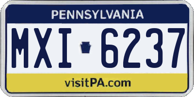 PA license plate MXI6237