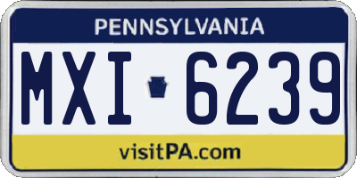 PA license plate MXI6239