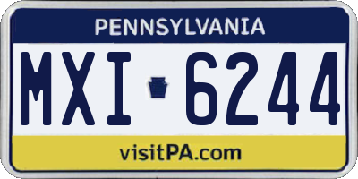 PA license plate MXI6244
