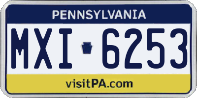 PA license plate MXI6253