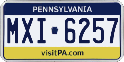 PA license plate MXI6257