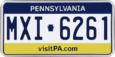 PA license plate MXI6261