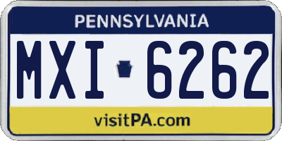PA license plate MXI6262