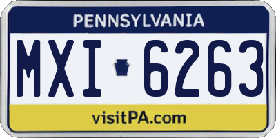 PA license plate MXI6263