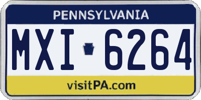 PA license plate MXI6264