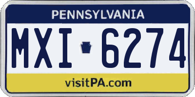 PA license plate MXI6274