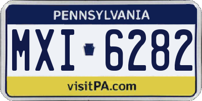 PA license plate MXI6282