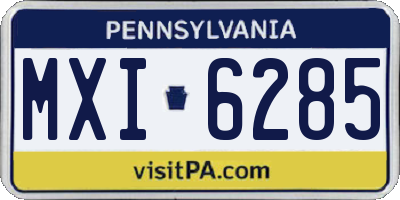 PA license plate MXI6285