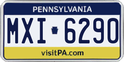 PA license plate MXI6290