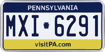 PA license plate MXI6291