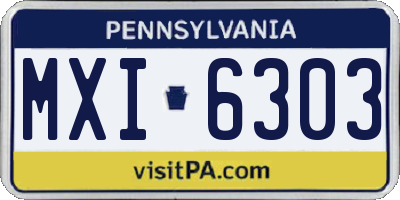 PA license plate MXI6303