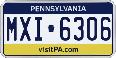 PA license plate MXI6306