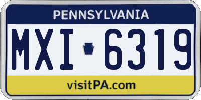 PA license plate MXI6319