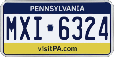 PA license plate MXI6324