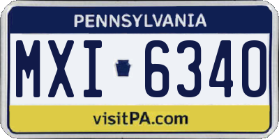 PA license plate MXI6340