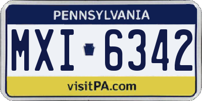 PA license plate MXI6342