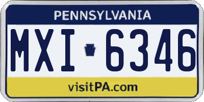 PA license plate MXI6346