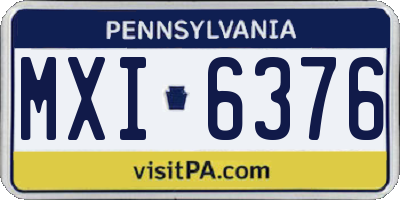 PA license plate MXI6376