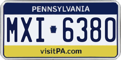 PA license plate MXI6380