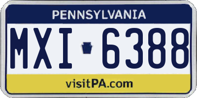 PA license plate MXI6388