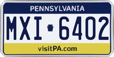 PA license plate MXI6402