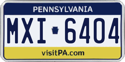 PA license plate MXI6404