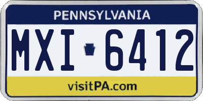 PA license plate MXI6412
