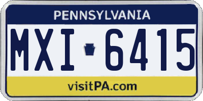 PA license plate MXI6415