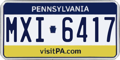 PA license plate MXI6417