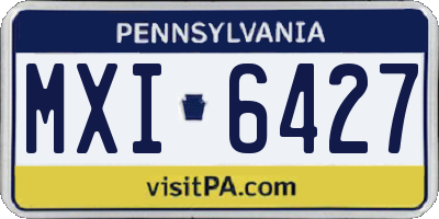 PA license plate MXI6427