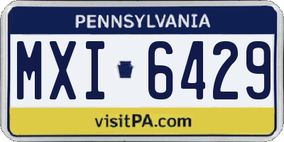 PA license plate MXI6429