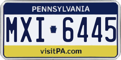 PA license plate MXI6445