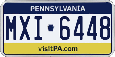 PA license plate MXI6448