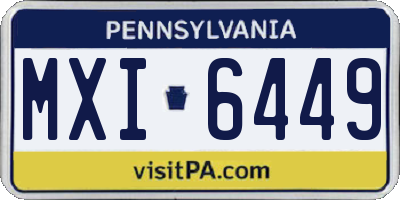 PA license plate MXI6449
