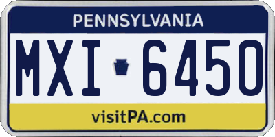 PA license plate MXI6450