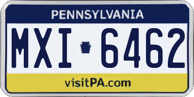 PA license plate MXI6462
