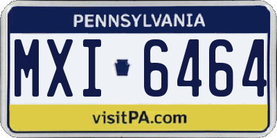 PA license plate MXI6464