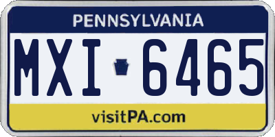 PA license plate MXI6465