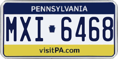 PA license plate MXI6468