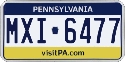 PA license plate MXI6477
