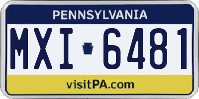 PA license plate MXI6481